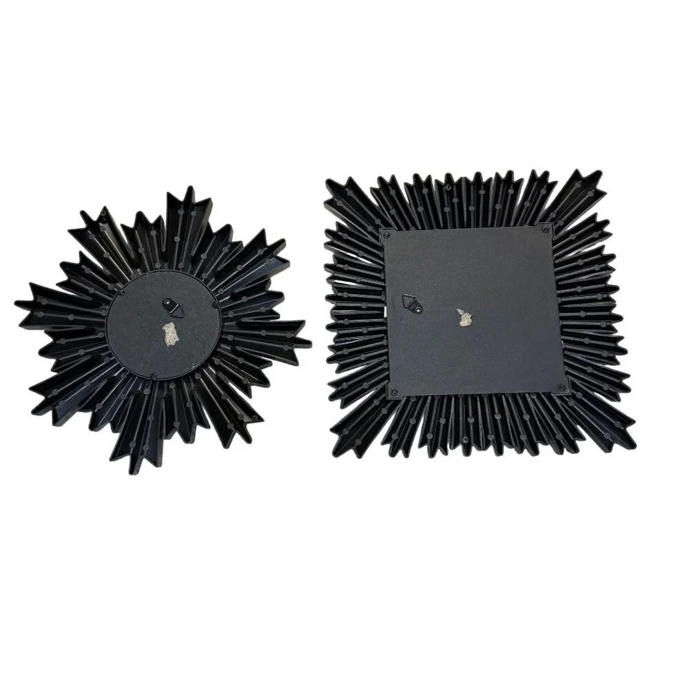 MCM Atomic Style Decorative Mirrors Set of 2 Sun Starburst Brushed Gold Tone 10